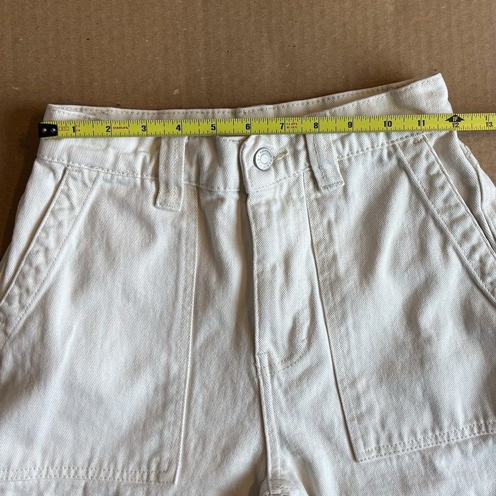 PacSun Off White Bone Cargo Utility Pants 100% Cotton High Rise Pockets Size 24 - Picture 9 of 15